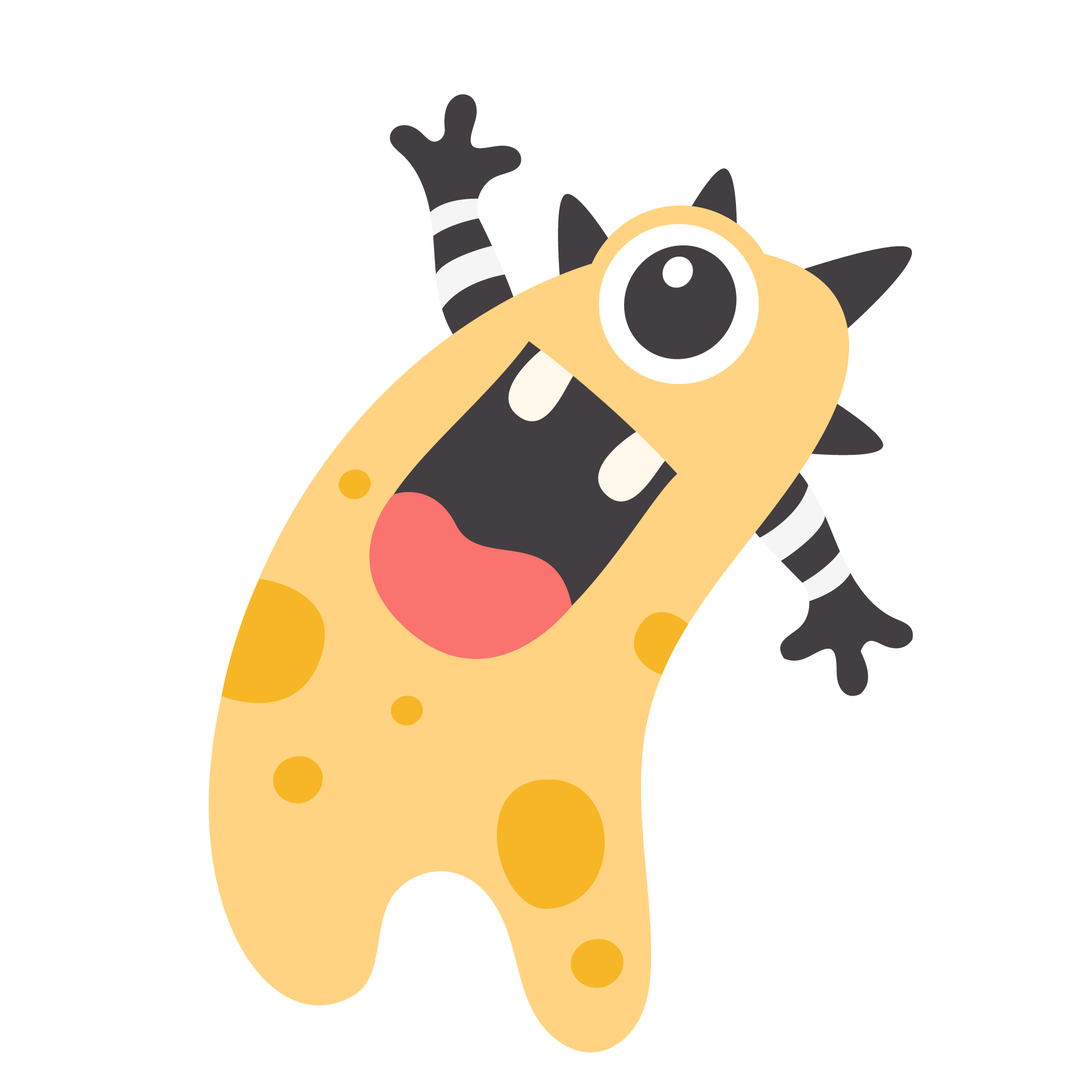Yellow happy monster